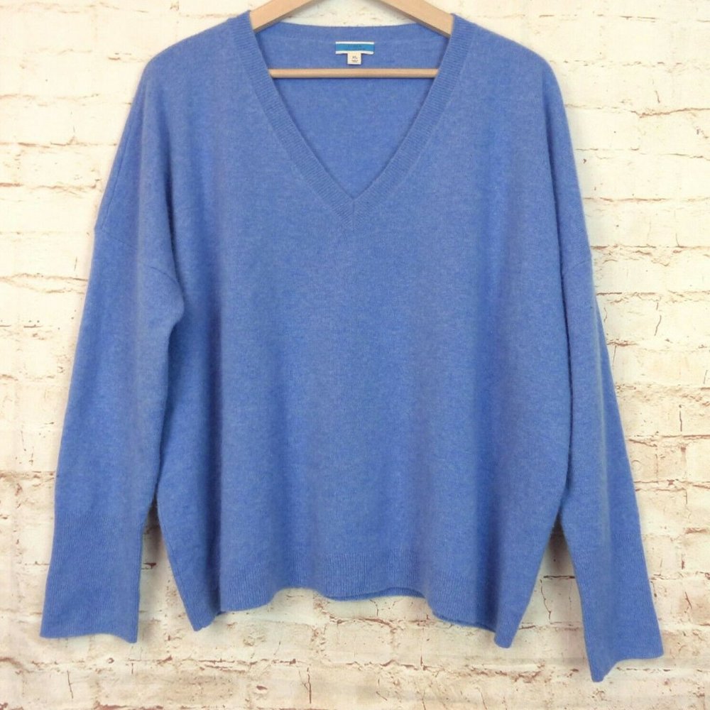 J. Crew Blue V-Neck Sweater